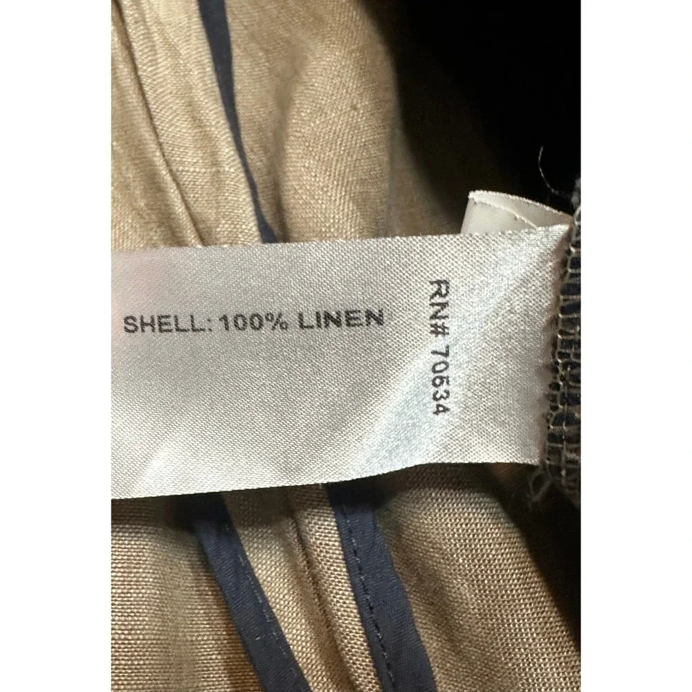 ORVIS Wide Leg Men's Pleated 100% Linen Cuffed Dress Pants Tan/Brown Sz 38x26